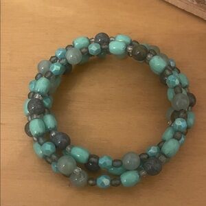 Turquoise Beaded Coil Bracelet - Stylish Women's Jewelry